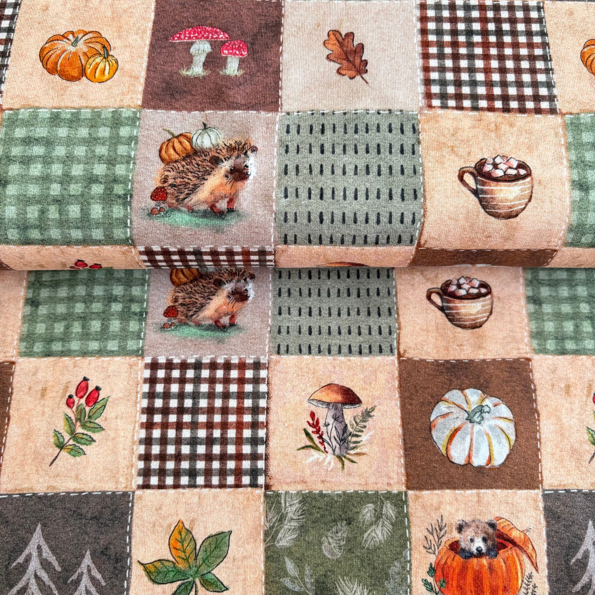 Cotton Jersey - Autumn Patchwork