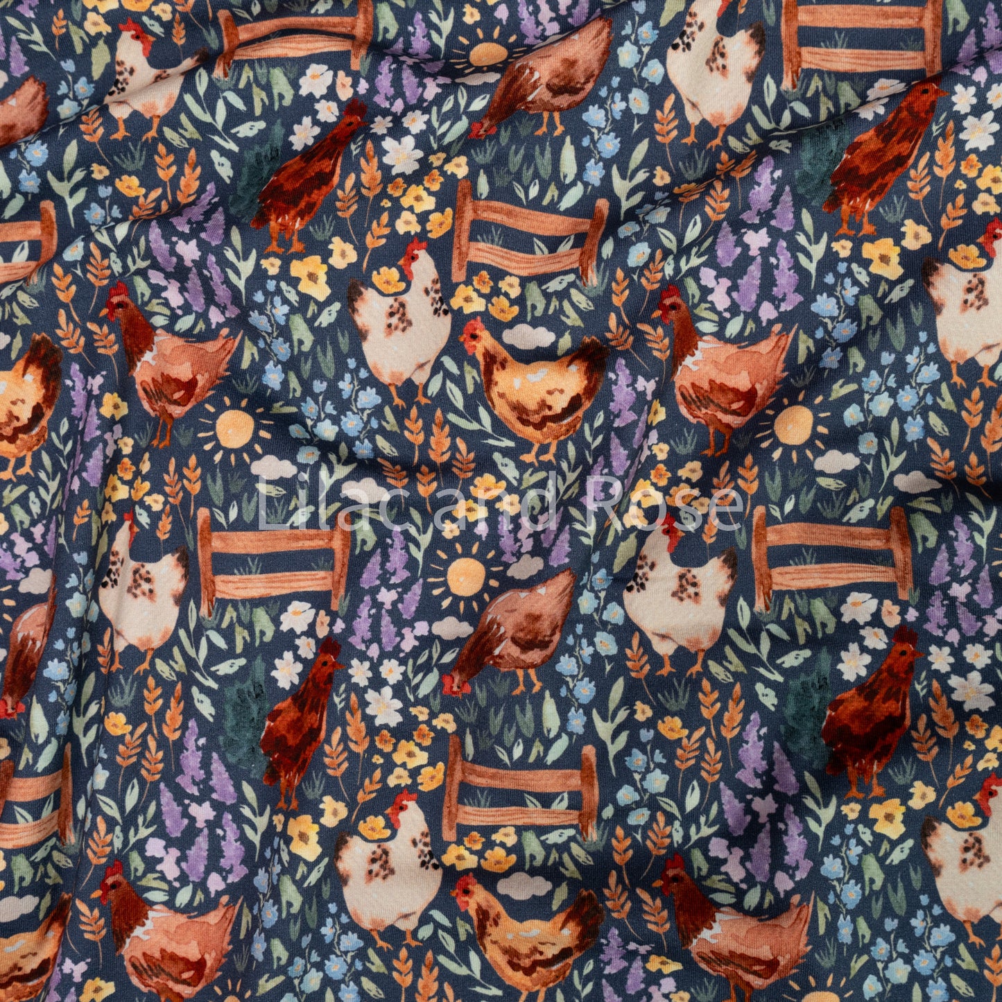 Cotton Jersey - Daisy - Denim (Exclusive)