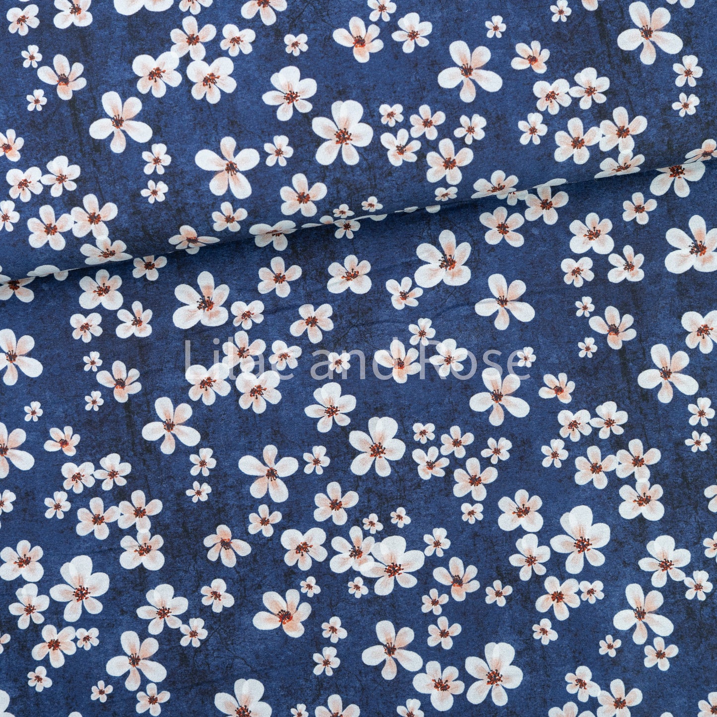 Cotton Jersey - Ditsy Flowers - Navy