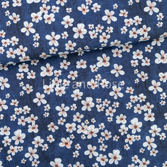 Cotton Jersey - Ditsy Flowers - Navy