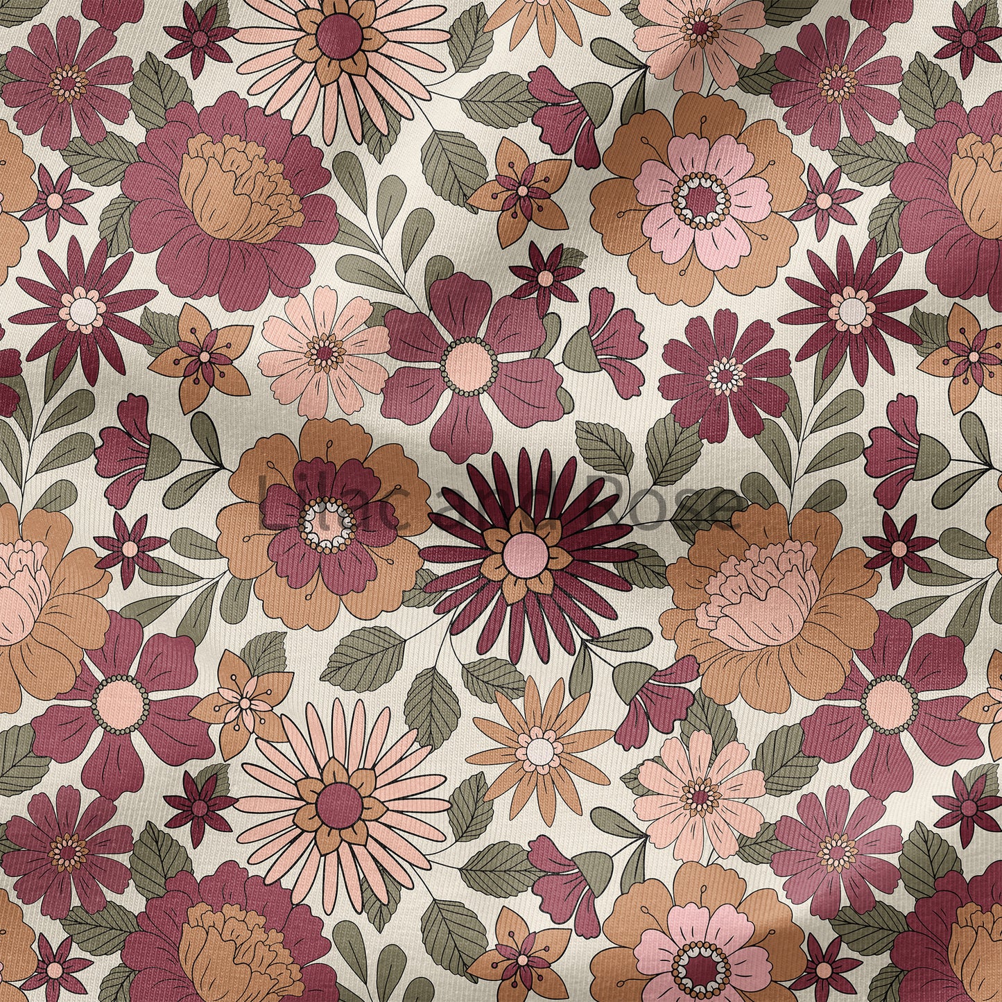 PRE-ORDER - Vintage Floral - Burgundy