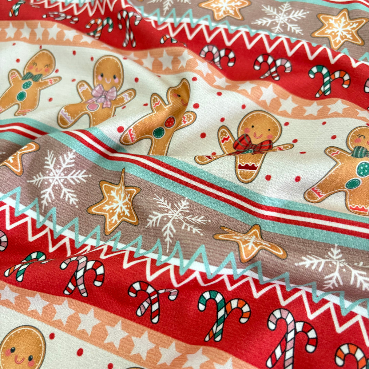 Cotton Jersey - Gingerbread Fairisle