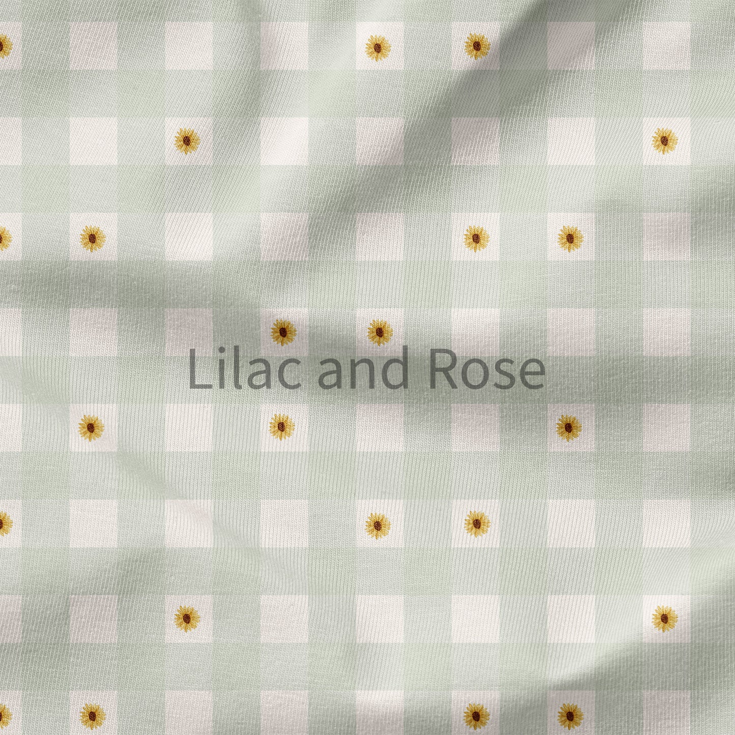 PRE-ORDER - Sunflowers - Pastel Green Gingham