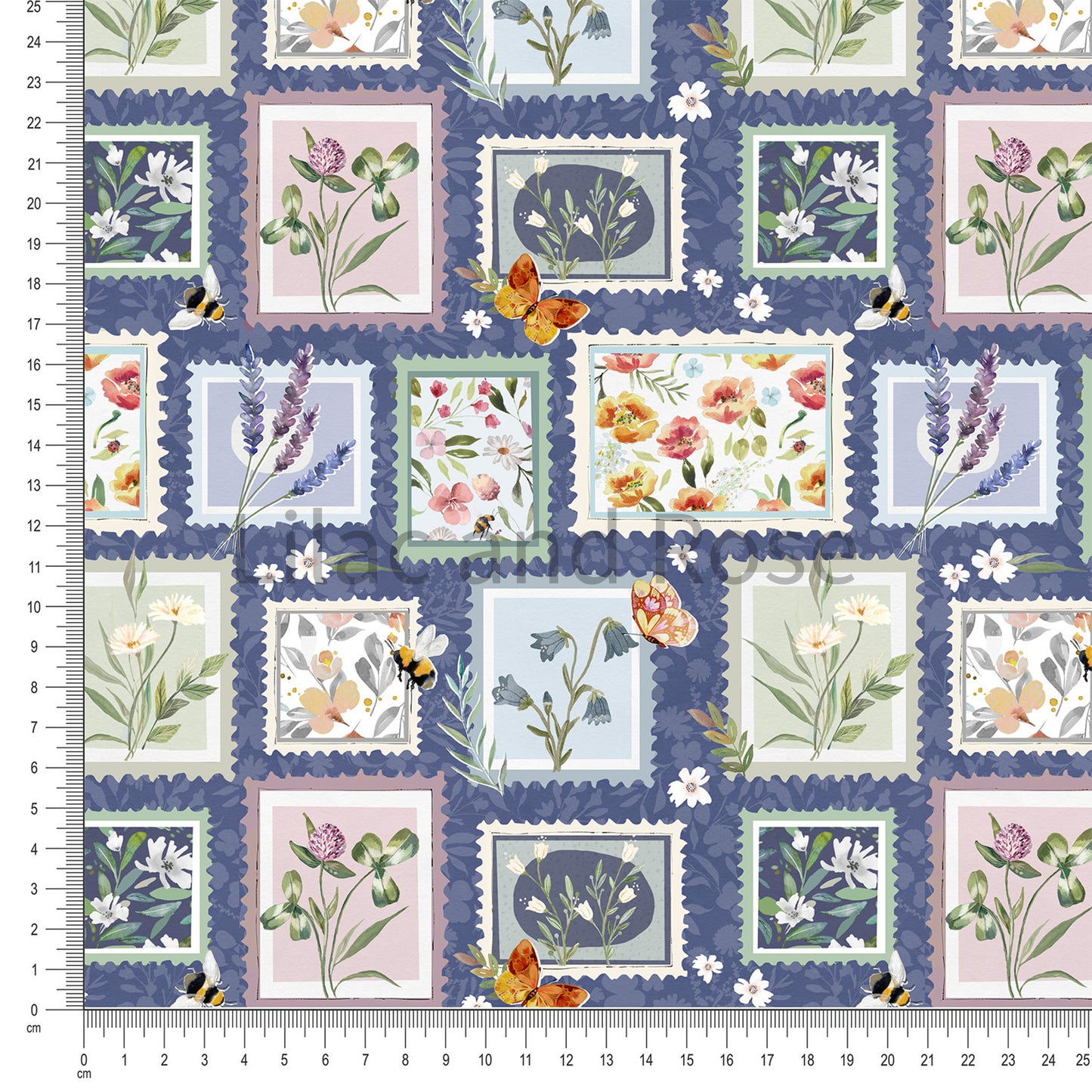 PRE-ORDER - Floral Stamps in Navy (Exclusive)