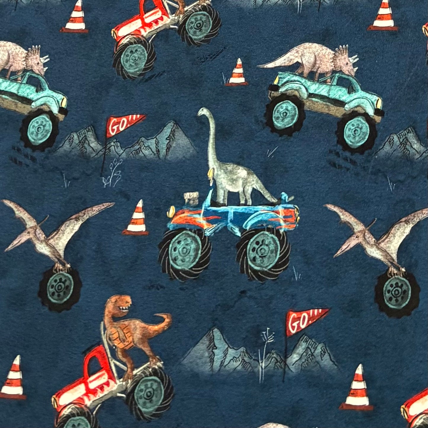 Cotton Jersey - Monster Truck Dinosaurs
