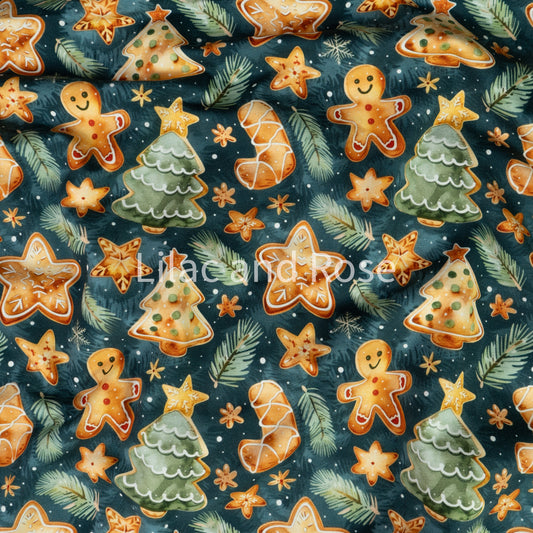 Cotton Jersey - Gingerbread - Green