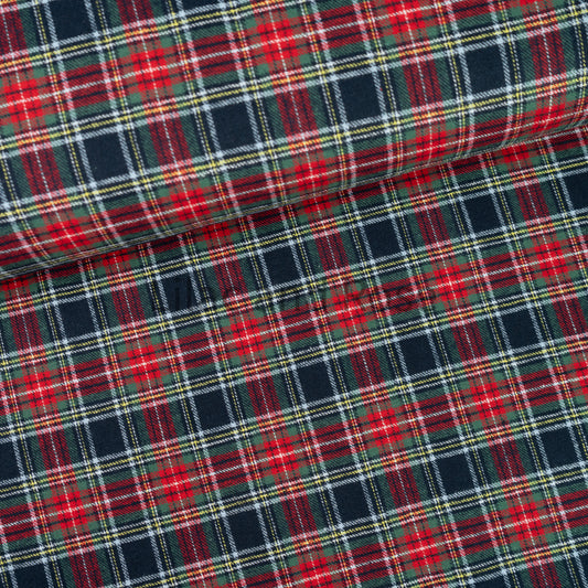100% Brushed Cotton - Red and Blue Tartan