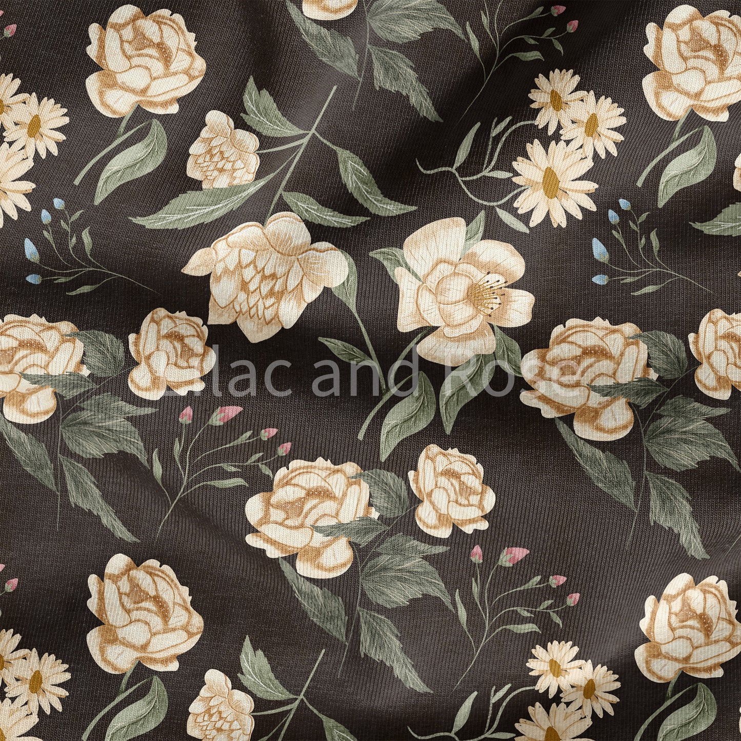 Pre Order - French Terry - Charcoal Floral (Exclusive)