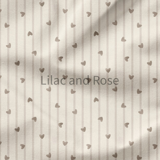 PRE-ORDER - Ditsy Hearts - Neutral Stripe
