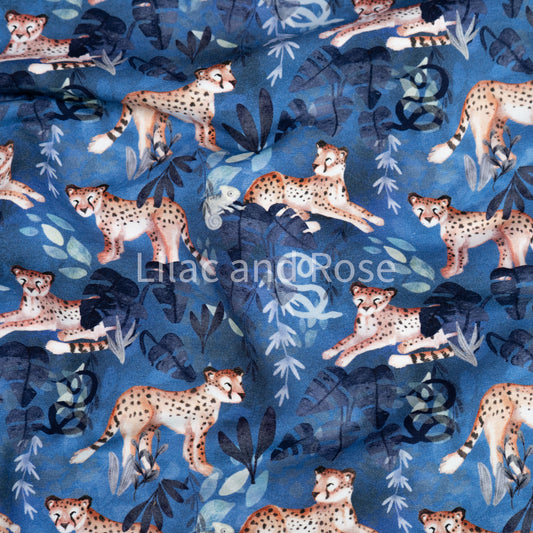 French Terry - Leopard Leap - Ink (Exclusive)