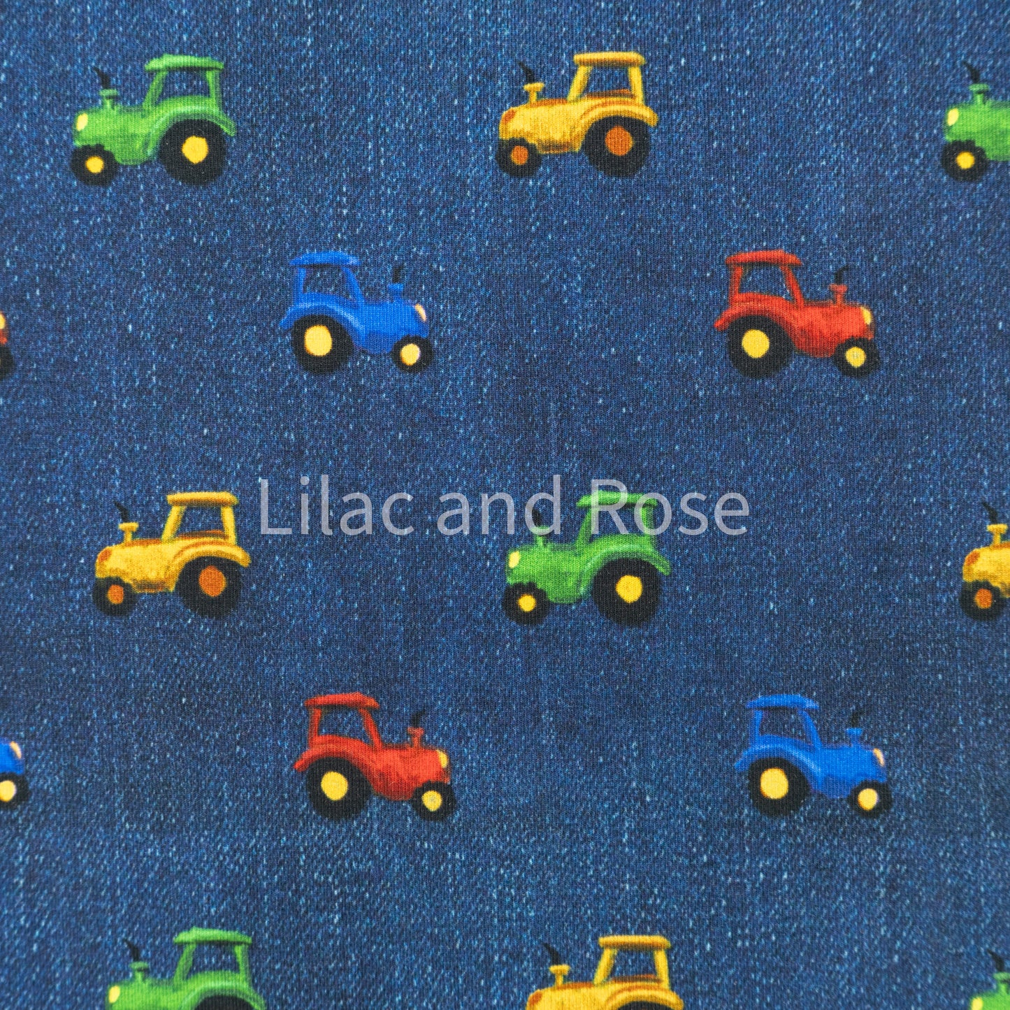 Cotton Jersey - Colourful Tractors - Denim