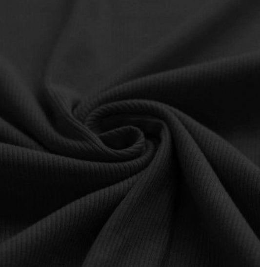 Fine Rib Knit Jersey - Black