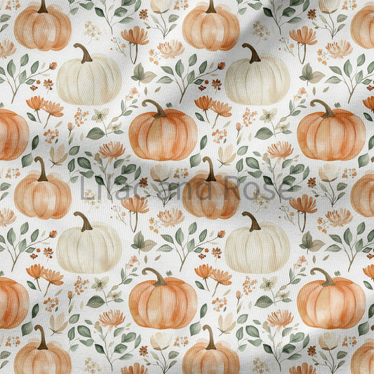 PRE-ORDER - Floral Pumpkins on White
