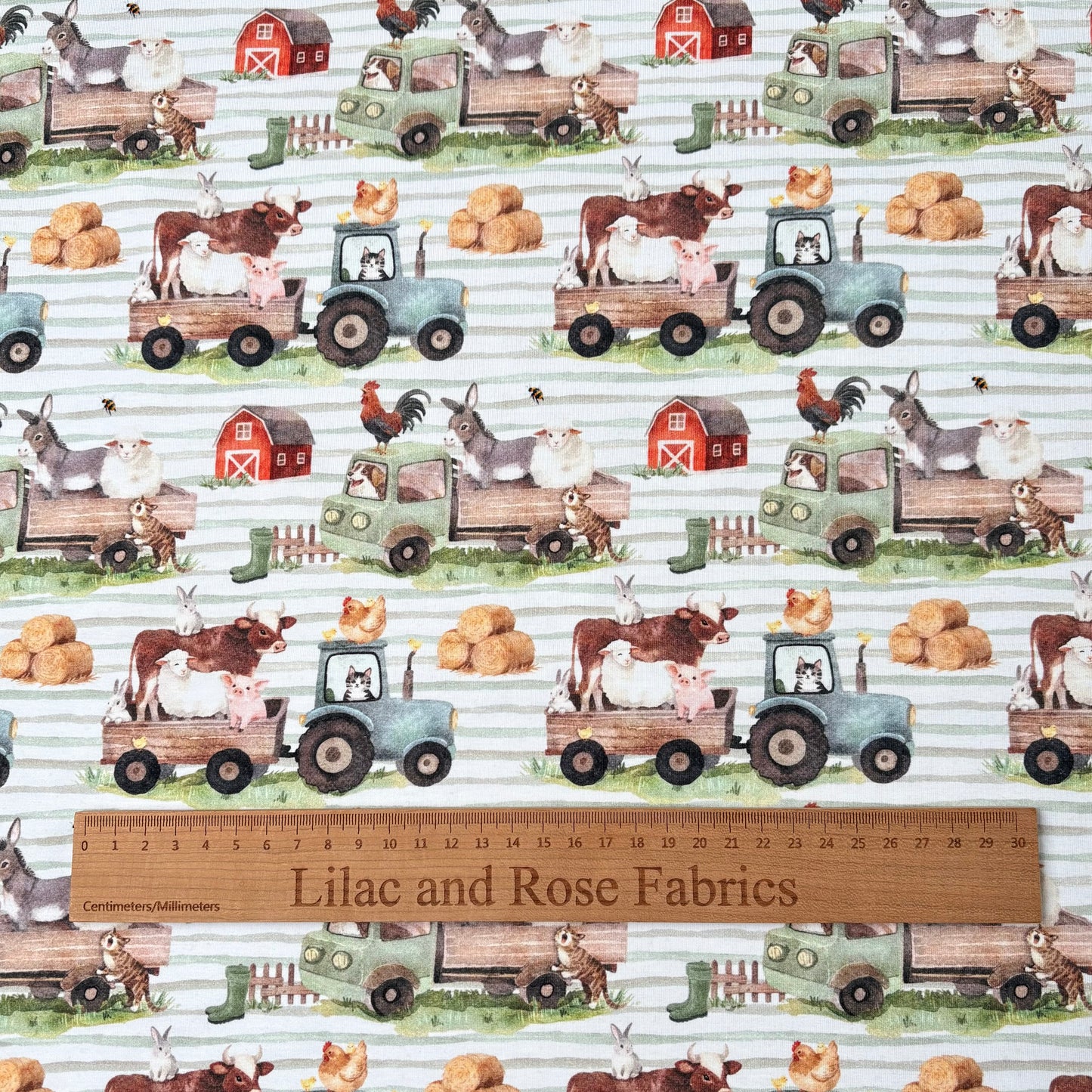 Cotton Jersey - Farm Transport - Stripes