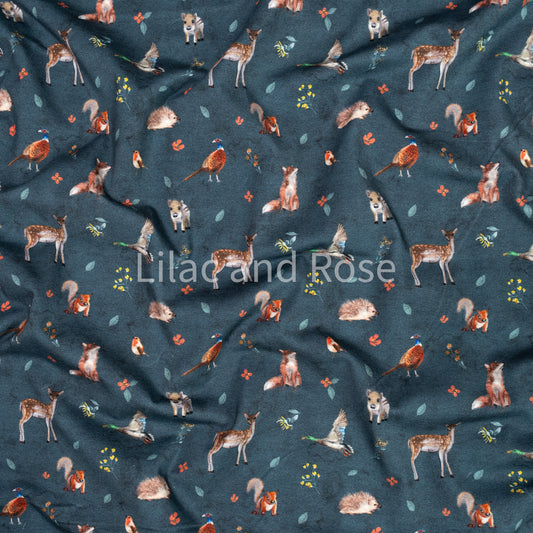 Cotton Jersey - Wildlife - Steel