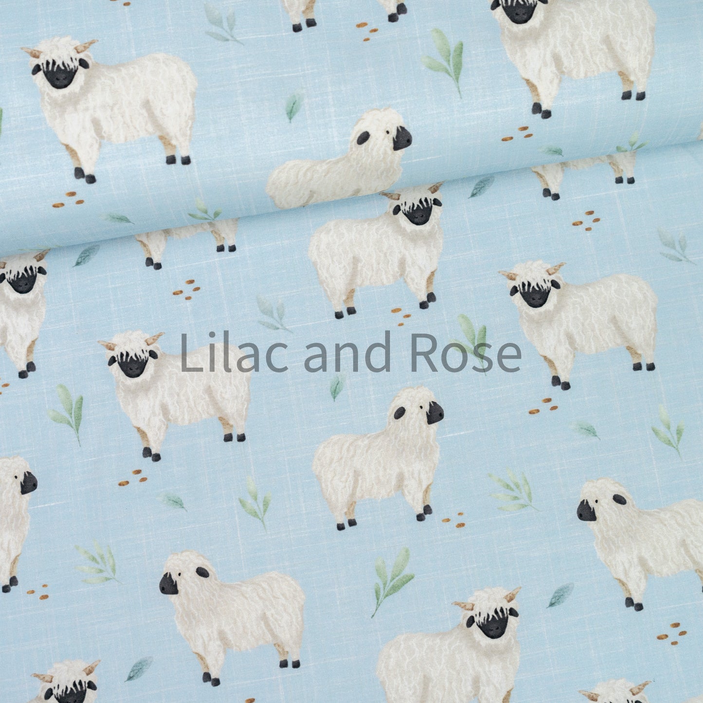 Cotton Jersey - Sheep on Blue