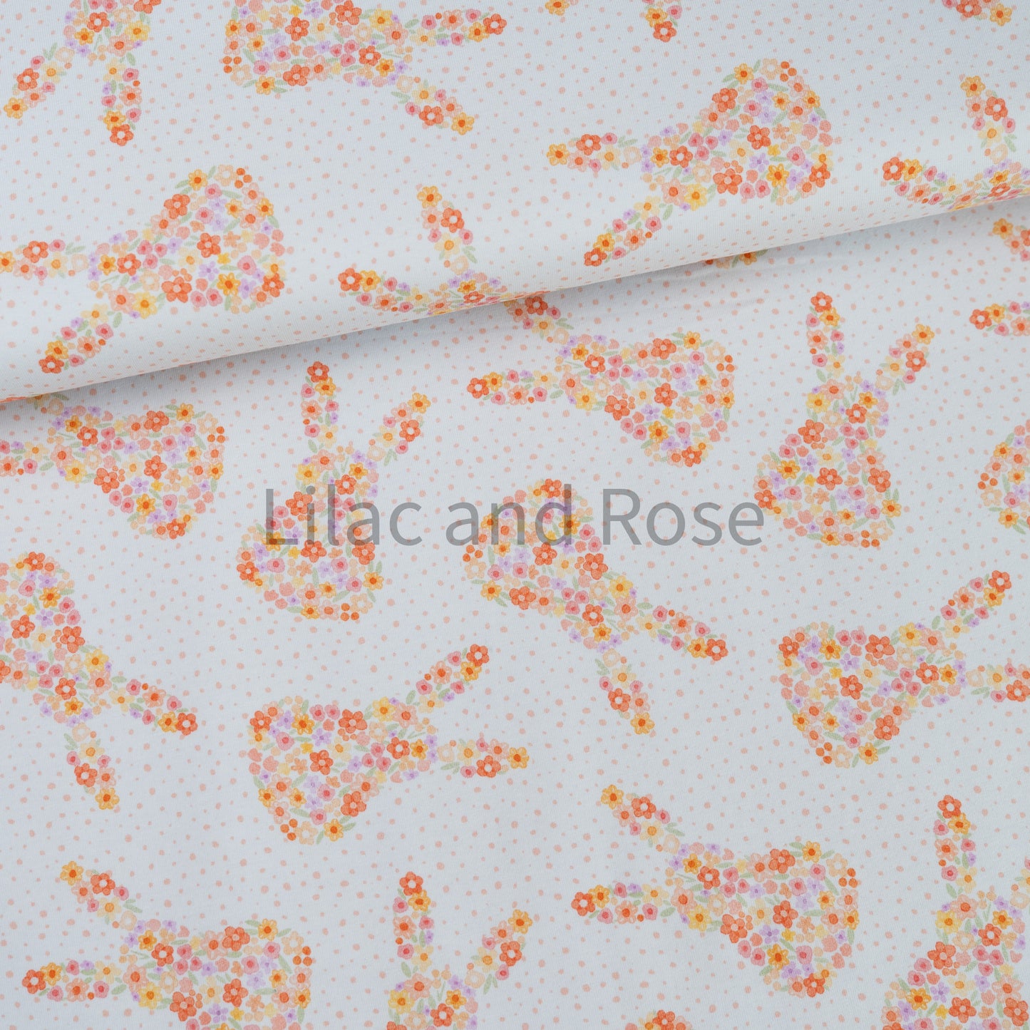 Cotton Jersey - Ditsy Floral Bunnies