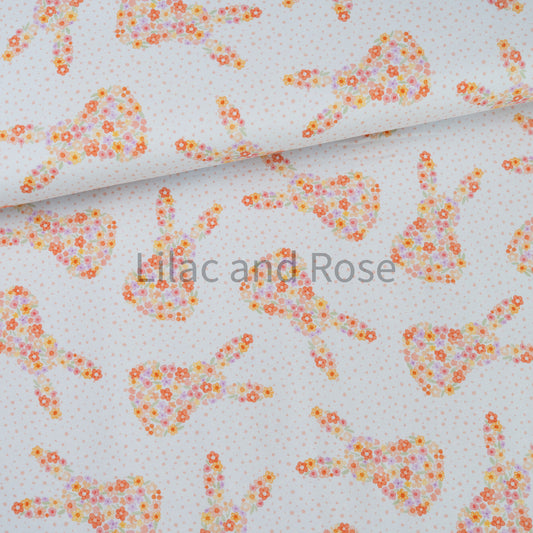 Cotton Jersey - Ditsy Floral Bunnies