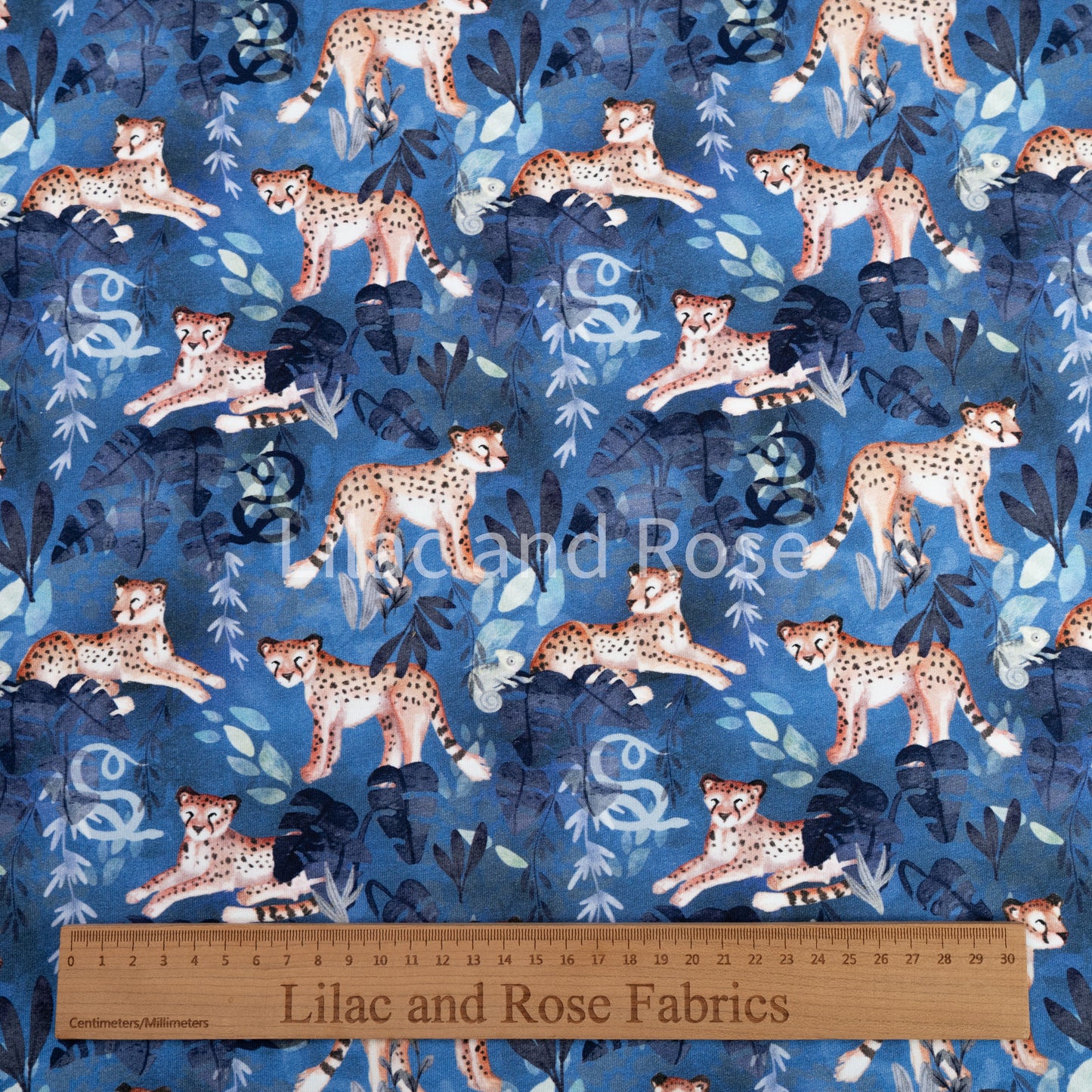 French Terry - Leopard Leap - Ink (Exclusive)