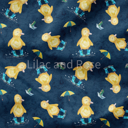 PRE-ORDER - Ducks in Wellies on Navy