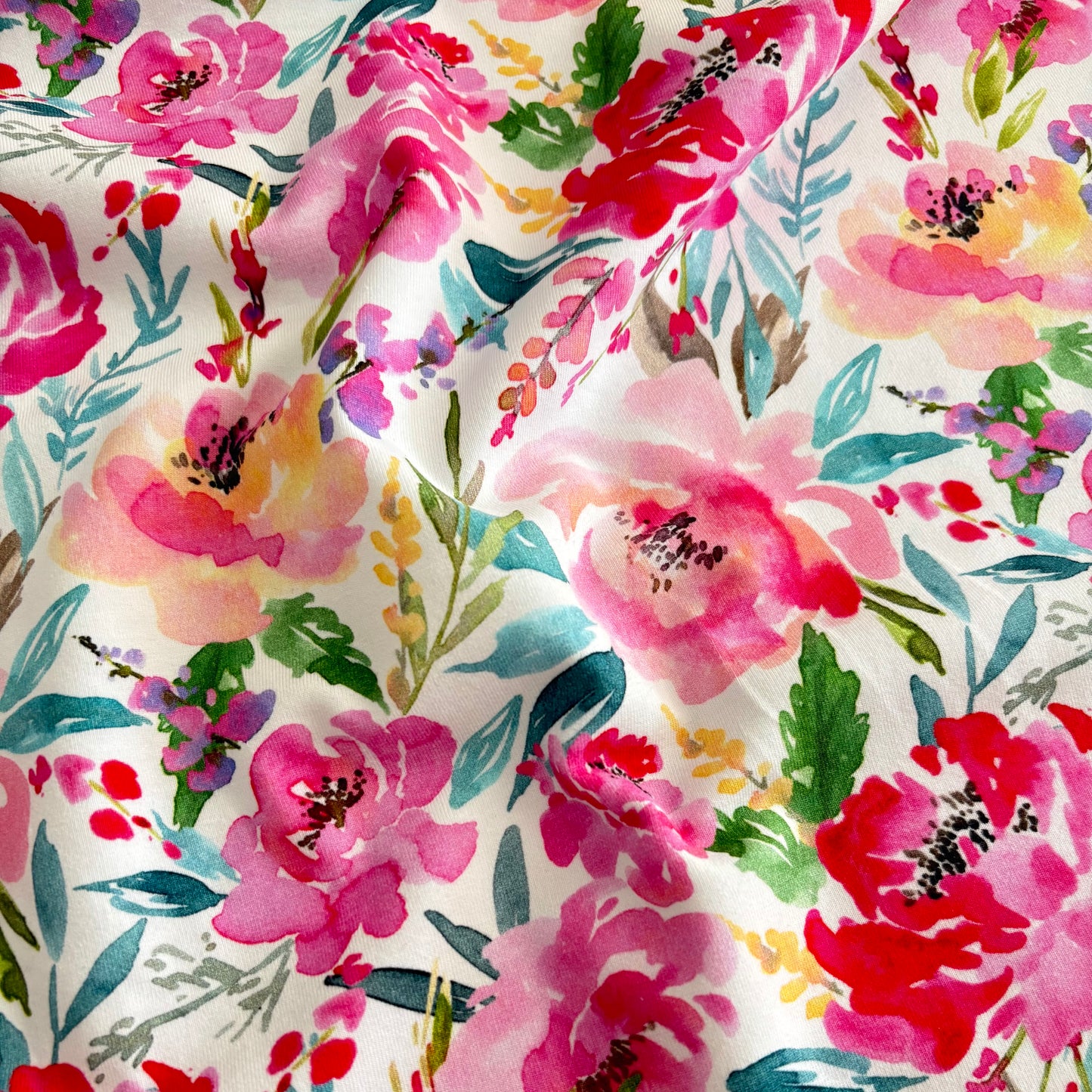 Cotton Jersey - Fuchsia Floral