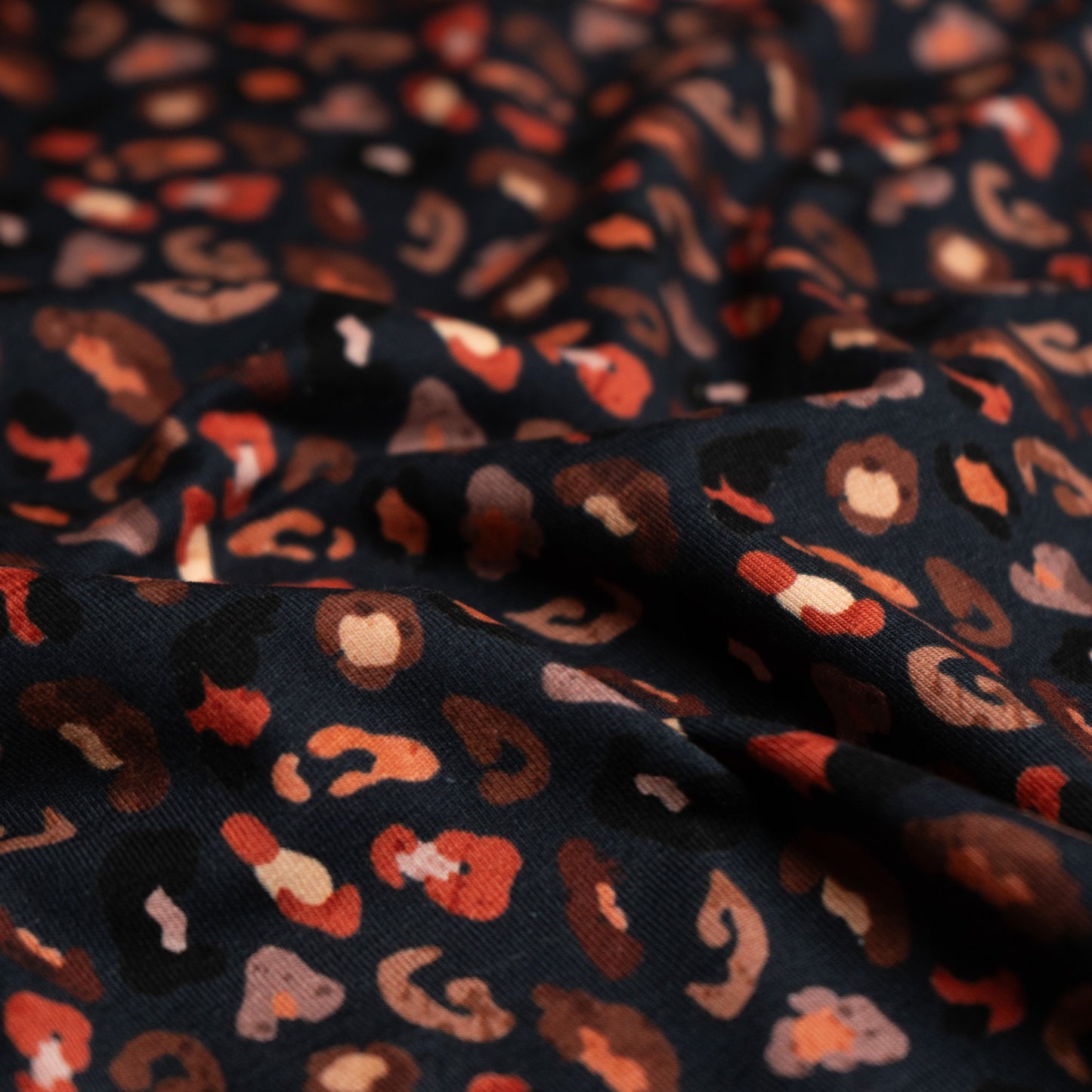 Remnant 38cm - Cotton Jersey - Brown Leopard Print