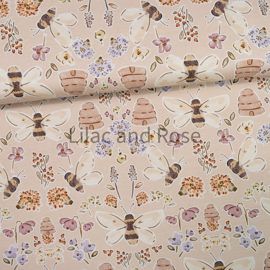 Cotton Jersey - Bilberry - Almond