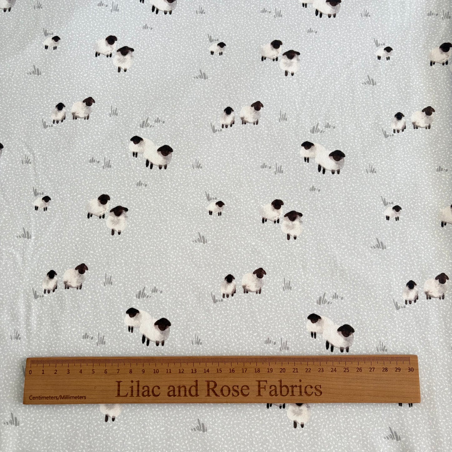 Cotton Jersey - Scandi Sheep -Stone