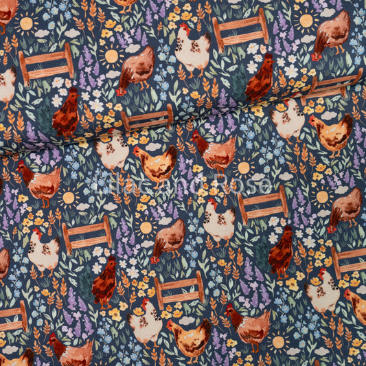 Cotton Jersey - Daisy - Denim (Exclusive)