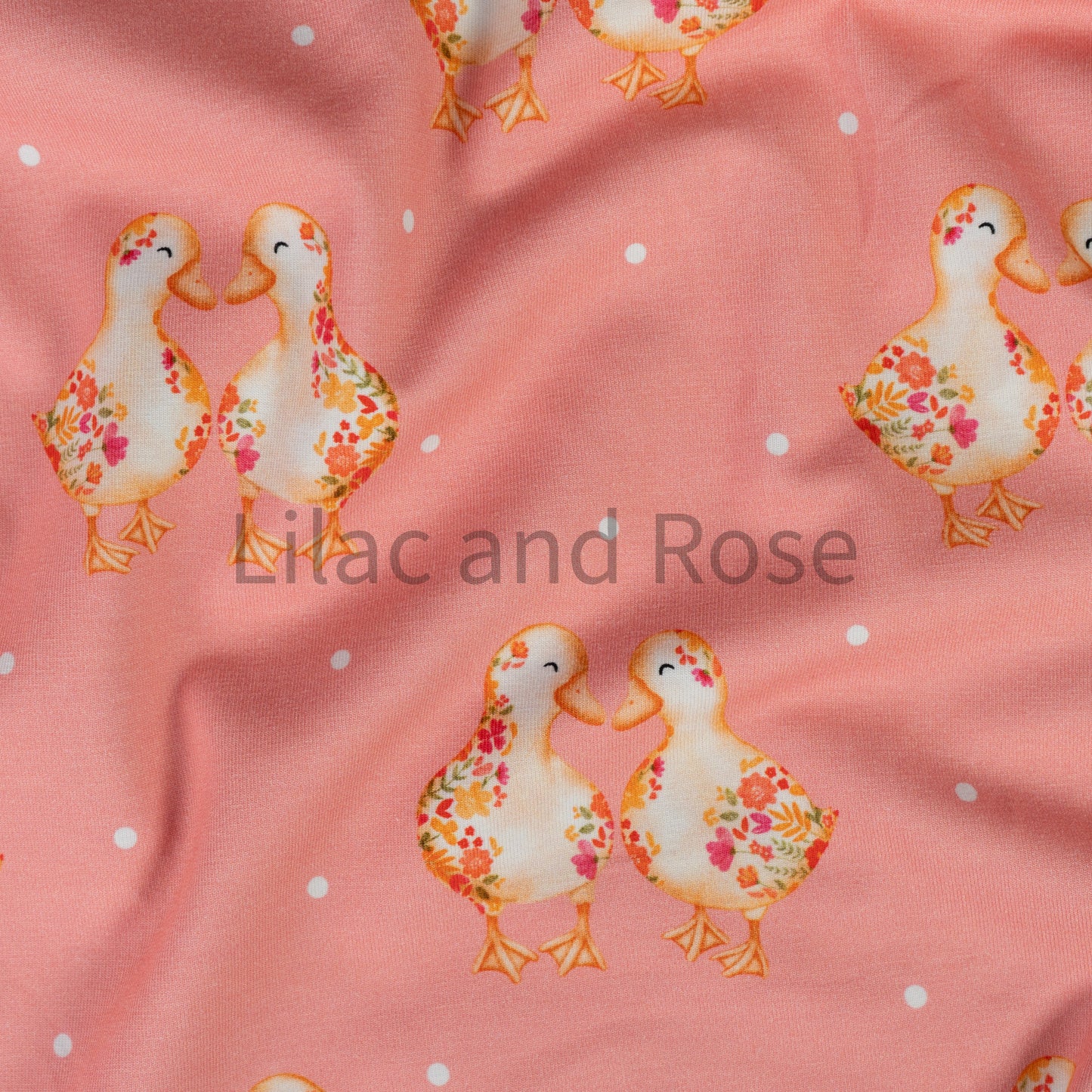 Cotton Jersey - Floral Ducks on Pink (Exclusive)