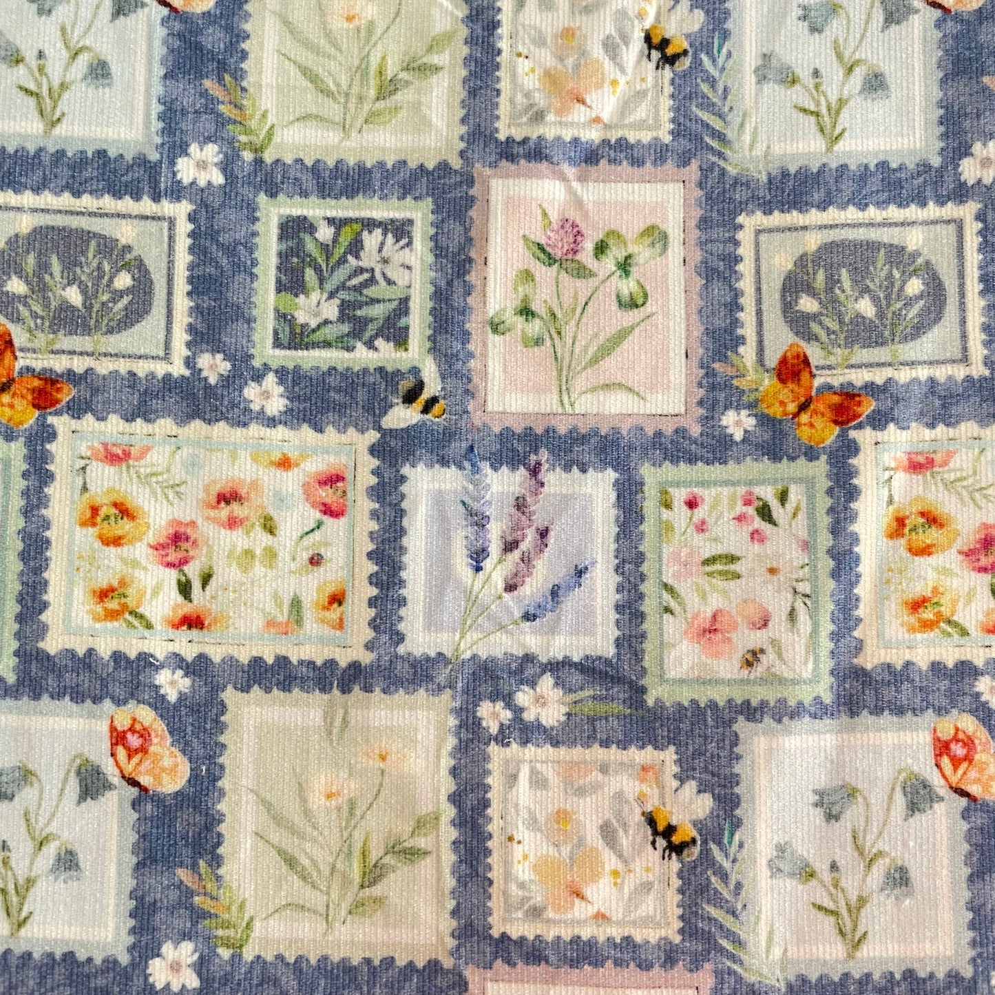 Cotton Corduroy - Floral Stamps (Exclusive)