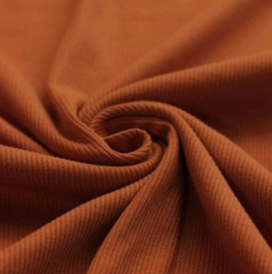 Fine Rib Knit Jersey - Cognac