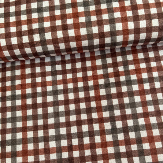 Cotton Jersey - Mini Brown Gingham