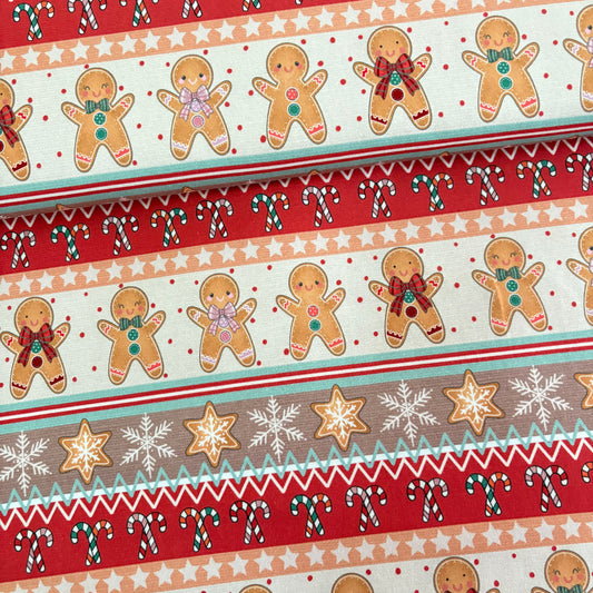 Cotton Jersey - Gingerbread Fairisle