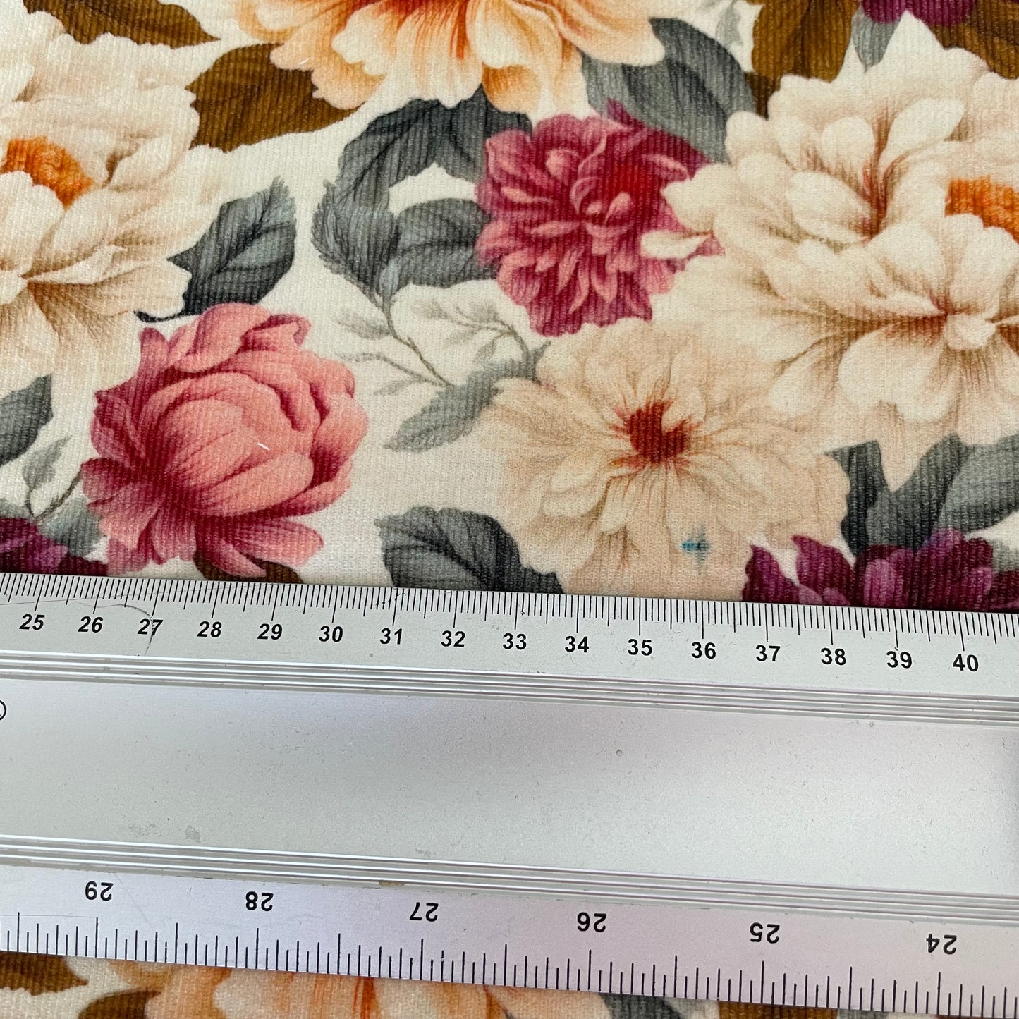 Remnant 1m - Cotton Corduroy - Vintage Blooms