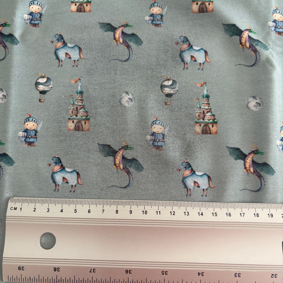 Flawed Remnant 50cm - Cotton Jersey - Knights and Dragons