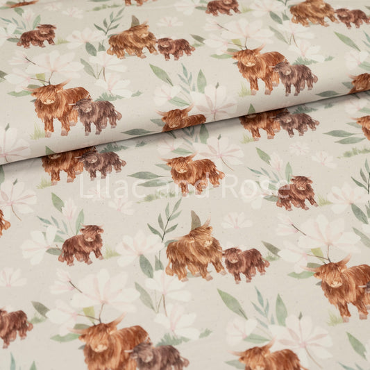 Cotton Jersey 240gsm - Highlands in Neutral (Exclusive)