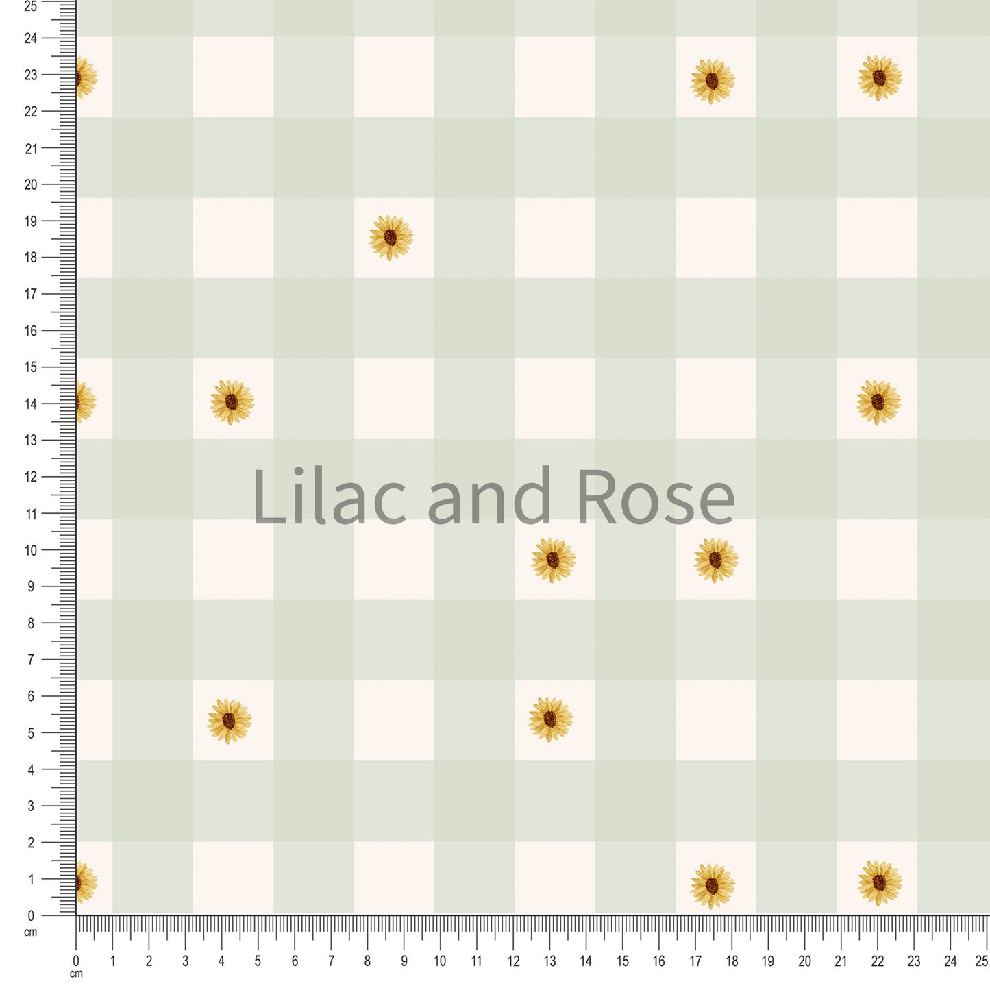 PRE-ORDER - Sunflowers - Pastel Green Gingham