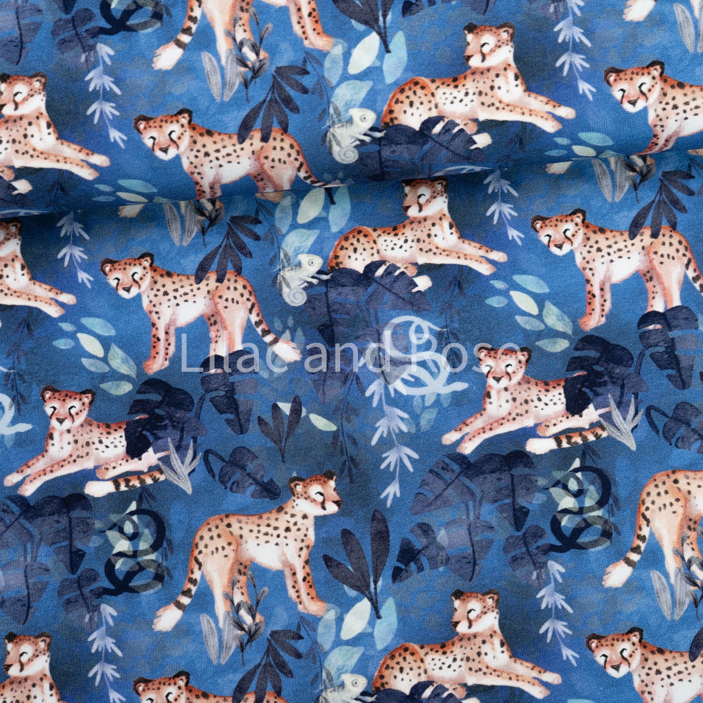 French Terry - Leopard Leap - Ink (Exclusive)