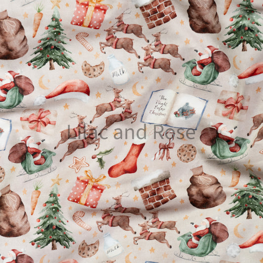 Cotton Jersey - Night Before Christmas in Neutral (Exclusive)