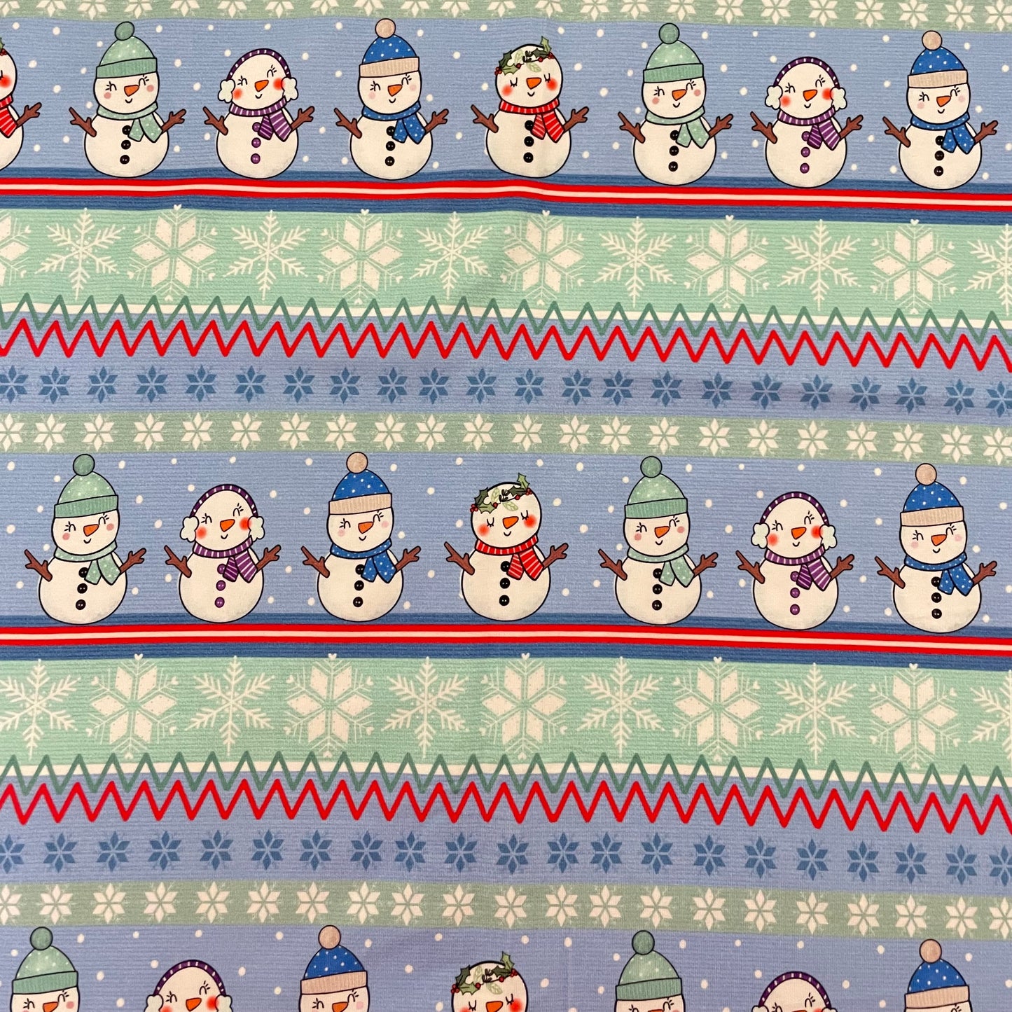 Remnant 67cm - Cotton Jersey - Snowman Fairisle