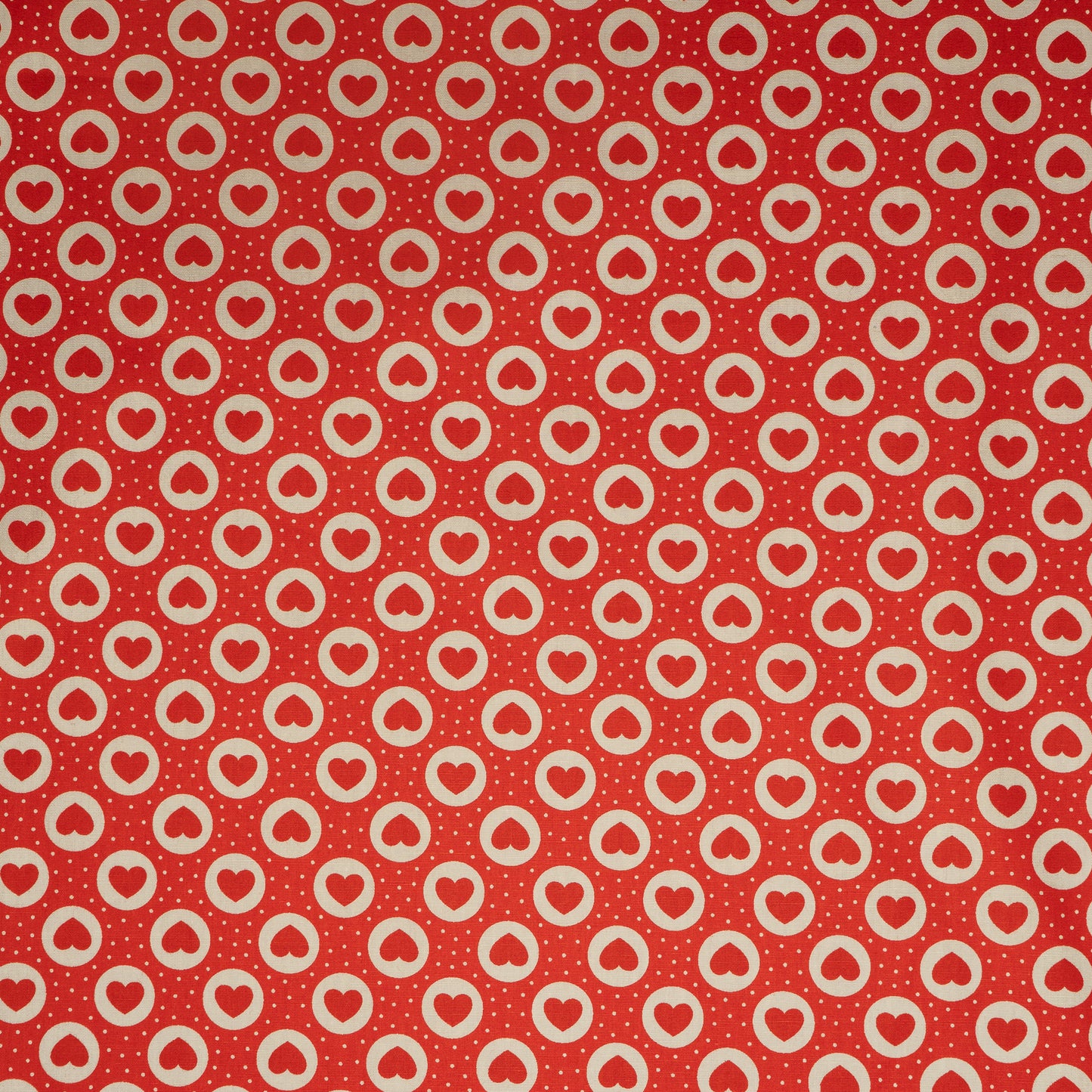 100% Cotton - Red Hearts