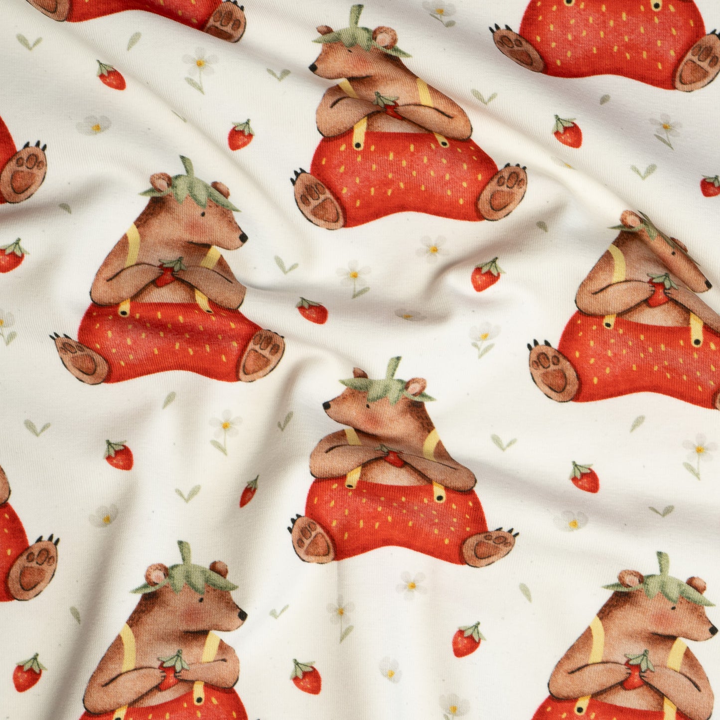 Remnant 66cm - Cotton Jersey - Strawberry Bear (Exclusive)