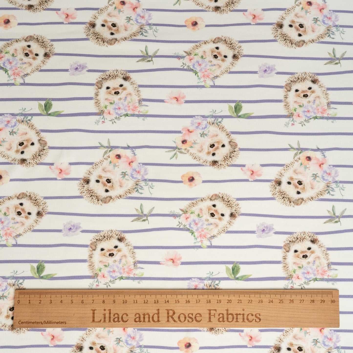 Cotton Jersey - Hedgehogs and Flowers
