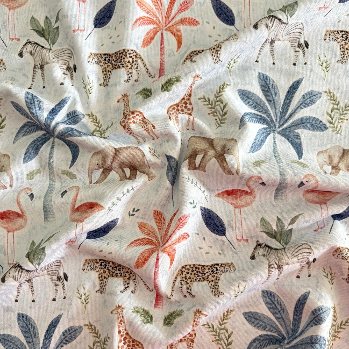 Cotton Jersey - Jungle Match - Cloud