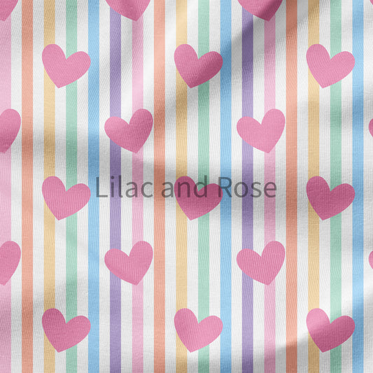 PRE-ORDER - Pink Hearts - Pastel Stripe (Exclusive)