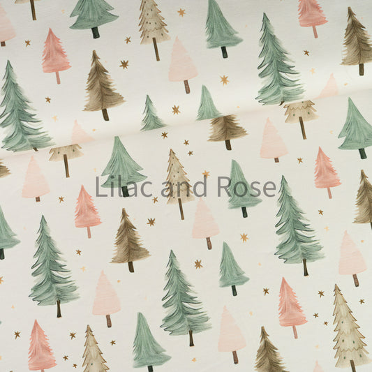 French Terry - Christmas Trees - Neutral
