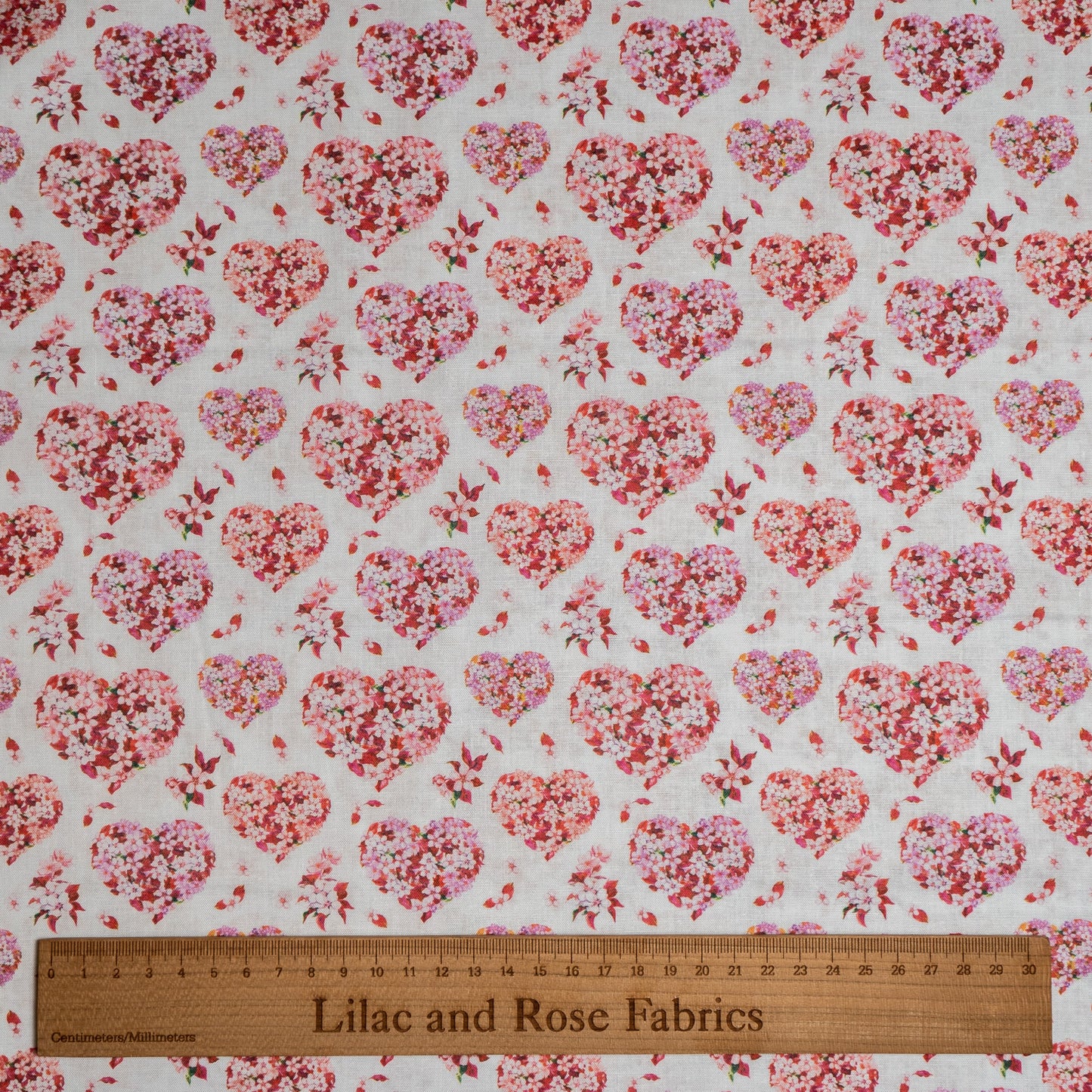 100% Cotton - Floral Hearts
