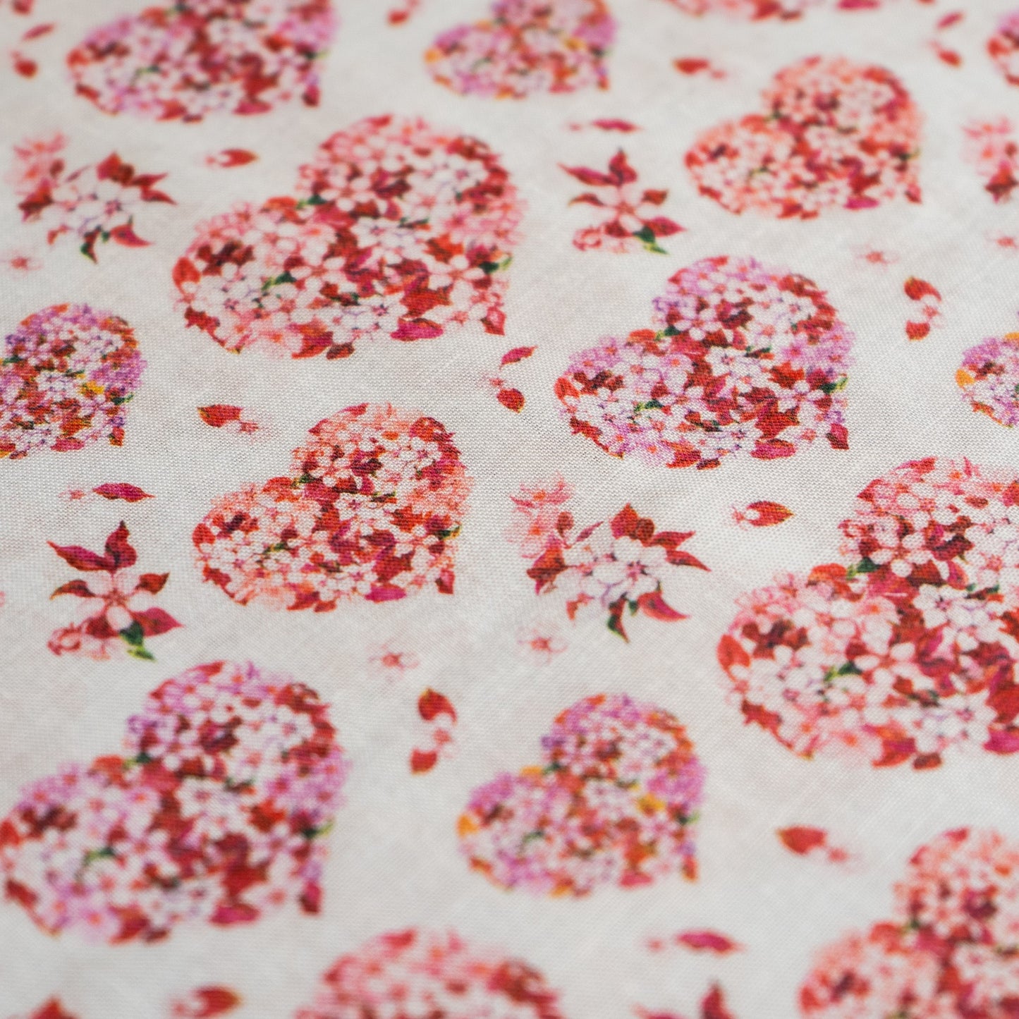 100% Cotton - Floral Hearts