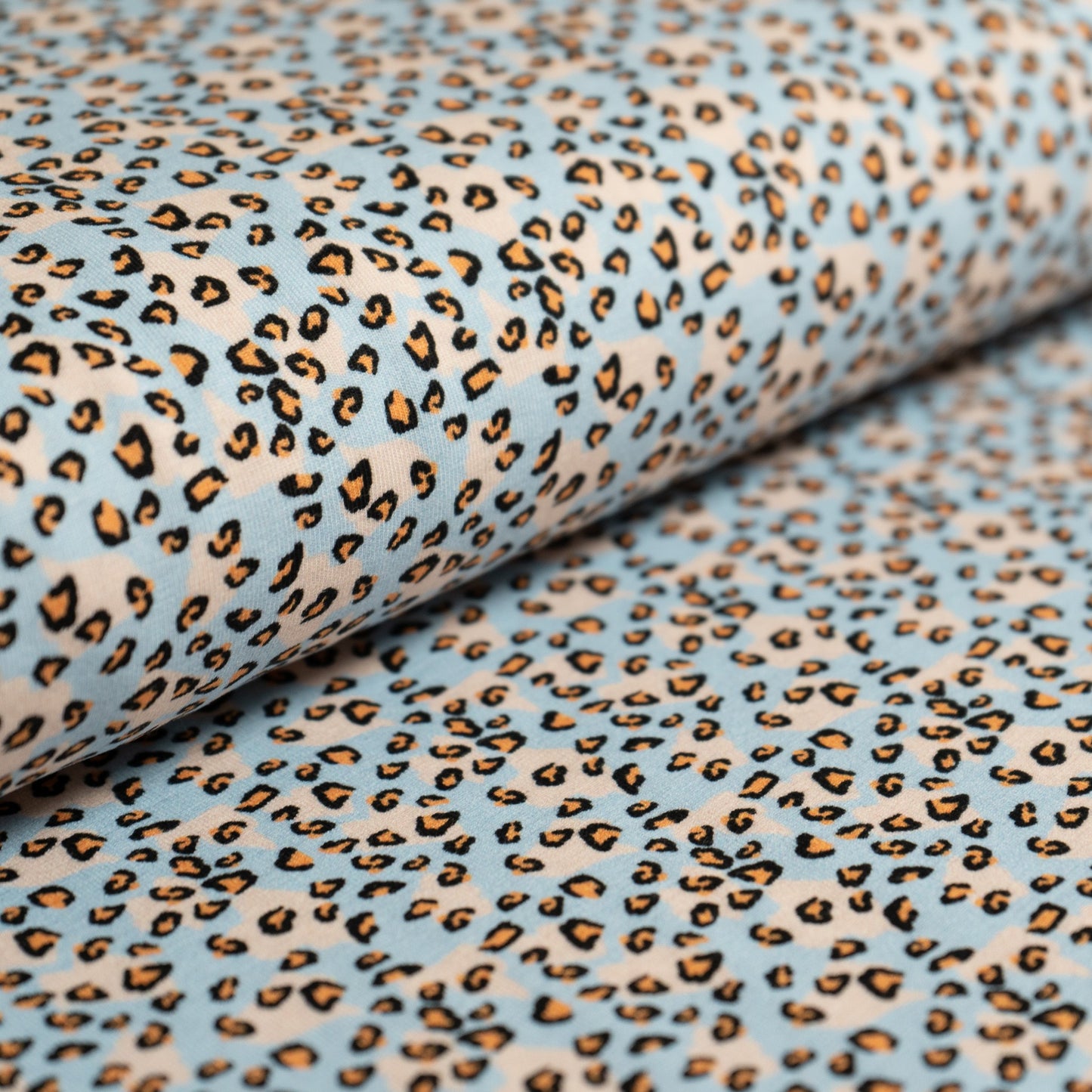 Remnant 40cm - Cotton Jersey - Blue Leopard Print